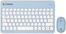 Resim Torima TMK-08 Mavi Kablosuz Bluetooth Klavye Mouse Seti 