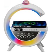 Resim Arell Teknoloji BT-3402 Masaüstü LED Gece Lambası Dijital Saat Bluetooth Hoparlör Kablosuz Şarj Standı Disko Topu 