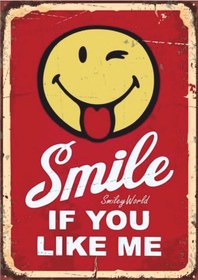 Resim Smile If You Like Me Retro Ahşap Tablo - Eğlenceli Gülümseten Tasarım 