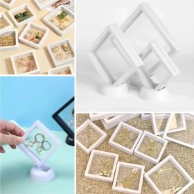 Resim MiraLive 11X11CM Standlı 3D Takı Ziynet Hatıra Koleksiyon Saklama Kutusu Şeffaf Film Çerçevesi (K95) 