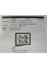 Resim Tt Technic Th060h Termometre İç Dış Sıcaklık Nem Hava Durumu Ölçe N11.662 