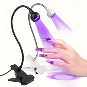 Resim LED UV Tırnak Kurutucu | Esnek Metal Boru | Elleri Serbest Manikür ve Pedikür için Klipsli Taban | Çok Renkli Aydınlatma | Ev Kullanımı İçin İdeal | Tatiller ve Doğum Günleri İçin Mükemmel Hediye, Tırnak Aksesuarları 