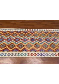 Resim Afgan El Dokuma Yolluk Kilim 100% Yün Kök Boya Çok Renkli 