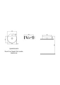 Resim Tezgah Üstü Set Üstü Lavabo 45 Çap Delikli Yuvarlak Quarter Bath Round Line Beyaz 