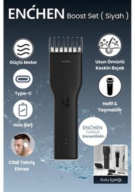 Resim Enchen Boost Siyah Taşınabilir Şarjlı Saç Kesim Seti 