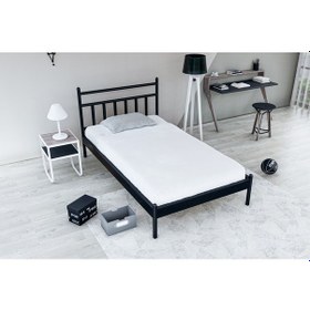 Resim Metalia Gm 230 Lima Siyah Tek Kişilik Karyola 90X190 