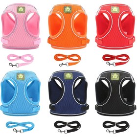 Resim Pet Göğüs Kama, Nefes Alabilen Fileli Yelek, Yansıtıcı Eleman, Elde Yıkanabilir, Polyester, Orta Küçük Köpekler İçin, Açık Hava Yürüyüşü, Pil Olmadan 