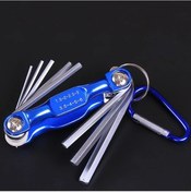 Resim Dream011 Mavi Metrik Allen Anahtar Seti Katlanır Taşınabilir Hex Key Çoklu Cep Anahtarlığı 
