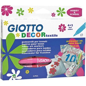 Resim GIOTTO 494800 DEKOR KUMAŞ KALEMİ 6LI 