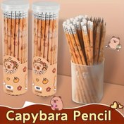 Resim 6'lı Kapibara Temalı Ahşap Kalemler - HB #2 Grafit, Karışık Renkler, Sanat ve Ofis İçin Şirin Hayvan Tasarımı - Premium Çizim ve Yazı Kalemi, Eğlenceli İllüstrasyon, Dayanıklı Gövde, Yaratıcı Araçlar, Sağlam Yapım, Profesyoneller için Yaratıcı Kırtasiye 