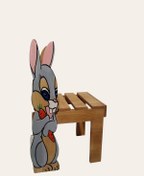 Resim Rabbit Ahşap Tamamı El Yapımı Çocuk Sandalyesi 