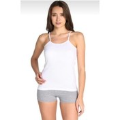 Resim Kadın Beyaz 3'lü Paket Pamuklu Ribana Ip Askılı Atlet 