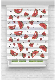 Resim Perdecizade Enxboy Karpuz Dijital Baskılı Zebra Perde-cocuk Odası-stor Perde Renkli 