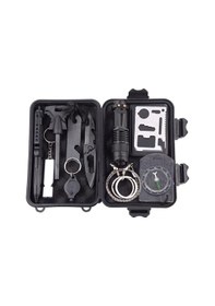 Resim Monyee Açık Hava İçin 11 Parça Çok Fonksiyonlu Can Kurtarma Seti - Sokağa Dışarı Seyahat Emerjans Gereçleri 