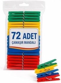 Resim 72 Adet Mandal Klasik Çamaşır Mandalı Plastik, Nistabolje 