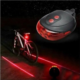 Resim Lazer Şeritli 7 Fonksiyon 5 Ledli Stop Bisiklet Lamba 