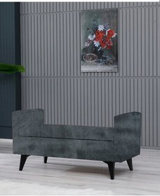 Resim Toffet Bazalı Değiştirilebilir Kollu Süngerli Yüksek Plastik Ayaklı Puf - Bench2 