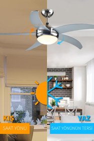 Resim Blooma Hanki Uzaktan Kumandalı 5 Kanat Tavan Vantilatörü Gri 132 Cm 