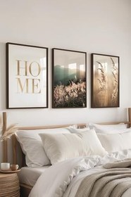 Resim Postifull Siyah Çerçeveli Tablo Seti, Karışık Fotoğraflar Duvar Tablosu, 3 Adet Poster Seti, No:300728;30 X 42 Siyah Tablo 