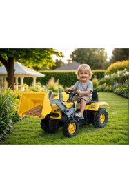 Resim Dolu Nuve Kepçeli Pedallı Sarı Traktör | 36+ Ay Çocuk Oyuncağı | 105×45×52 cm | Korna & Dayanıklı 