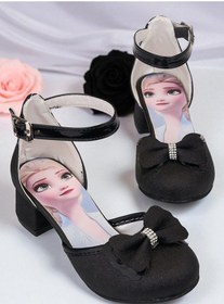 Resim ZACOZ Kız Çocuk Prenses Baskılı Topuklu Ayakkabı, Çocuk Abiye Ayakkabı 