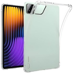 Resim Xiaomi Pad 7 Pro Kılıf Şeffaf Silikon Köşe Korumalı Crystal Clear Darbe Emici Arka Kapak Arka Kapak 