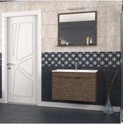 Resim BIANI Fix Arya 85 Cm Banyo Dolabı Renk Aybe Kahve 