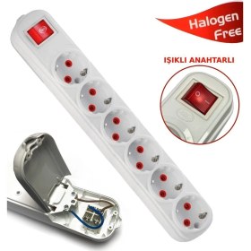 Resim İNWATT 6'lı Anahtarlı Topraklı Grup Priz Klemensli (Kablosuz) H.f. 