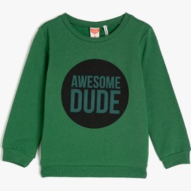 Resim Erkek Bebek Pamuklu Baskılı Bisiklet Yaka Sweatshirt 