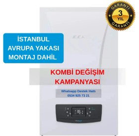 Resim E.C.A. Citius Premix 24KW Tam Yoğuşmalı Kombi Hermetik Baca ile Enerji Tasarruflu Montaj Hizmeti Dahil 