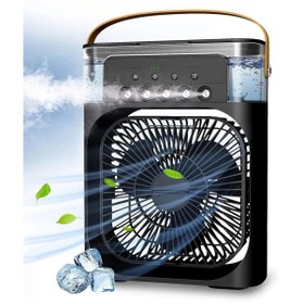 Resim VOOKA Yeni Işıklı Klima 600ml 5 Spreyli Vantilatör Buzlu Buharlı Mini Klima Mini Fan Buzlu Fan Glr 