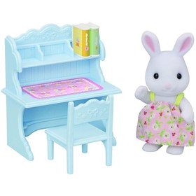 Resim Sylvanian Families Kar Tavşan Kız ve Çalışma Masası 5679 