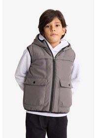 Resim Defacto Su İtici Kapüşonlu Yelek Erkek Çocuk F7340a826spgr314 Gri-gr314 