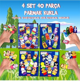 Resim 4 Set - 40 Parça Tox Meslekler Taşıtlar Evcil ve Vahşi Hayvanl 
