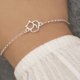 Resim 1 adet Boho Alaşım Kedi Charm Bileklik, Kadınlar için Ayarlanabilir Yavru Kedi Takısı, Şık Hayvan Sever Aksesuarı 