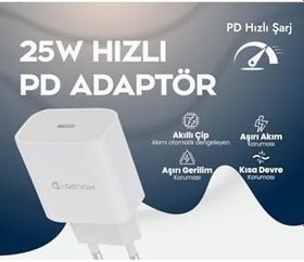 Resim 25W Hızlı Şarj Adaptörü iPhone 16 Serisi ile Uyumlu Type-C PD Beyaz, 010GNXK118 