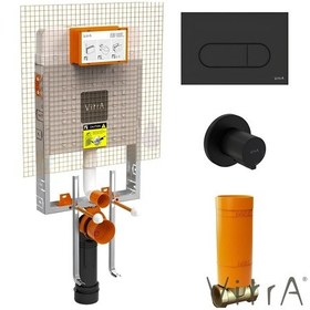 Resim Vitra Mat Siyah Gömme Rezervuar Seti Asma Klozet Uyumlu 8 Cm 768-1851-740-2211-a4146136 Siyah 