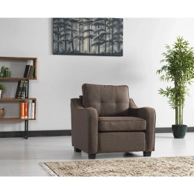 Resim Meşe Home Plus Kılıflı Torba Yaylı Keten Kumaş Fonksiyonel Tekli Kanepe Koltuk Kahve 