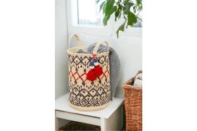 Resim Tex Republic Kilim Desenli Sepet-Kirli Çamaşır Sepeti-Oyuncak Sepeti Saklama Organizer 37X30 cm 