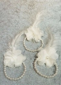 Resim Hobigram Kına Eğlence Aksesuarı Incili Tüylü Nedime Bilekliği Beyaz 10 Adet – Kına Eğlence Aksesuarı – Kına 