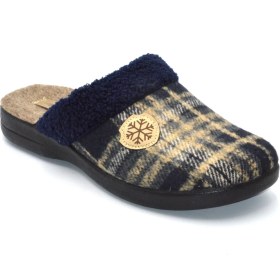 Resim Shoemix Erkek Lacivert Desenli Kışlık Ev Terliği 