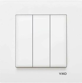 Resim Viko Karre Beyaz Üçlü Anahtar 
