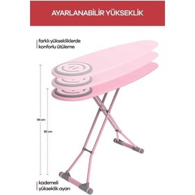 Resim Perilla Premium Ütü Masası İronika Kalın Borulu Kurutmalık Set Pembe Pembe 