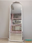 Resim Matmazel Model Eskitme Beyaz Renk Varaklı Boy Aynası Beyaz 