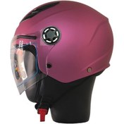 Resim Motoanl Motosiklet Ve Bisiklet Ce Abs Material Yarım Camlı Açık Çocuk Motor Kaskı Fuşya 