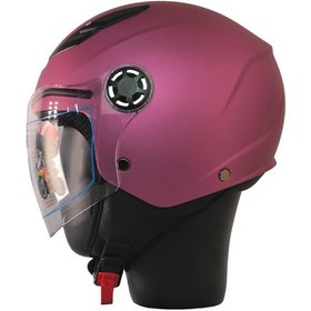 Resim Motoanl Motosiklet Ve Bisiklet Ce Abs Material Yarım Camlı Açık Çocuk Motor Kaskı Fuşya 