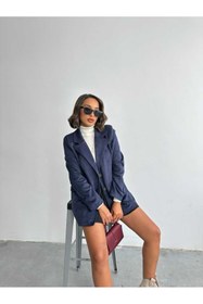Resim Aec Prive Kadın Lacivert Süet Blazer Ceket - lacivert / Standart / Kadın / Kız 
