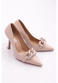 Resim Dgn 5022 Kadin Topuklu Ayakkabi M5022-1748-R11034 Bej Cilt 