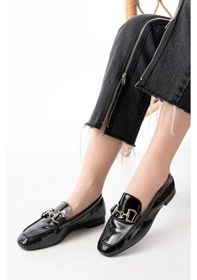 Resim 303 Siyah Rugan Toka Aksesuarlı Günlük Kadın Babet Çok Renkli 