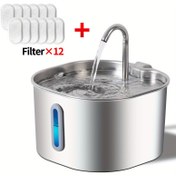 Resim 1-Evcil Hayvan Otomatik Su Çeşmesi - Paslanmaz Çelik, USB ile Çalışan, Pilleksiz, Dökülme Önleyici, Modern Tasarım Büyük Köpekler ve Kediler için - Ev/Ofis Kullanımı İçin İdeal 